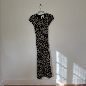 Reformation Black and Cream Floral Maxi Dress
